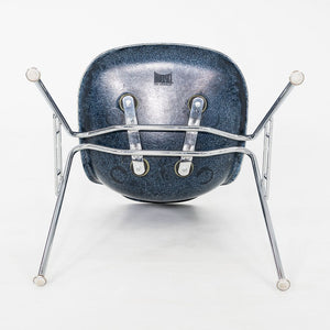 2010s Pair of Modernica Eames Fiberglass Dining Side Shell Chairs in Navy Blue