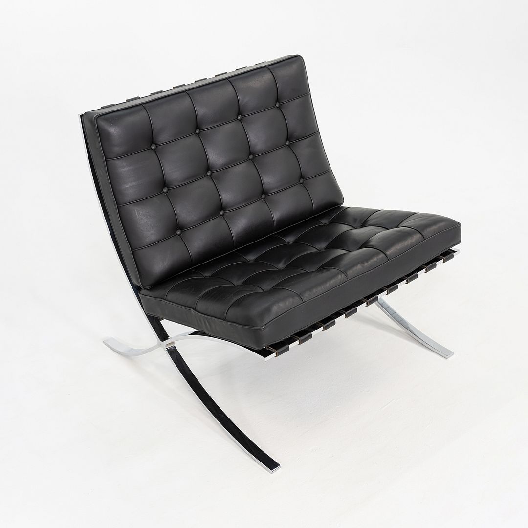 2010s Mies van der Rohe for Knoll Barcelona Lounge Chair Black Leather & Chrome