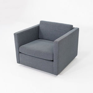 2018 Charles Pfister for Knoll Tuxedo Lounge Chair in Blue Grey Fabric Upholstery