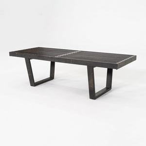 1950s George Nelson for Herman Miller Slatted Bench in Ebonized Wood, Model 4992