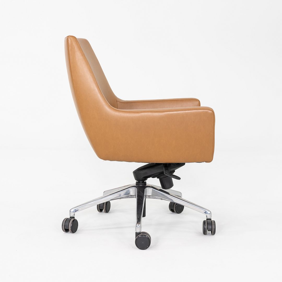 2016 Bernhardt Designs Cardan Desk Chair Tan Leather w/ Pneumatic Base 6x Avail