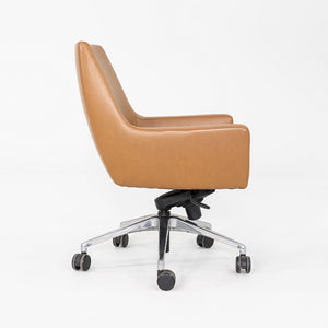 2016 Bernhardt Designs Cardan Desk Chair Tan Leather w/ Pneumatic Base 6x Avail
