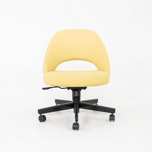 2017 Eero Saarinen for Knoll Executive Armless Desk Chair in Yellow Fabric with Pneumatic Base 6x Available