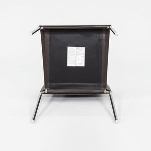 1980s Potocco Italy Italian Brown Leather Dining Chair with Steel 3x Available