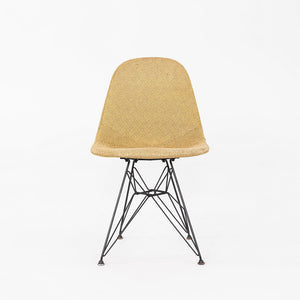 1954 Pair of Eames Herman Miller DKR-1 Chairs w/ Eiffel Bases in Hopsack Fabric