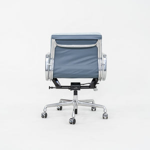 2010s Herman Miller Eames Soft Pad Management Desk Chair Blue Fabric & Leather