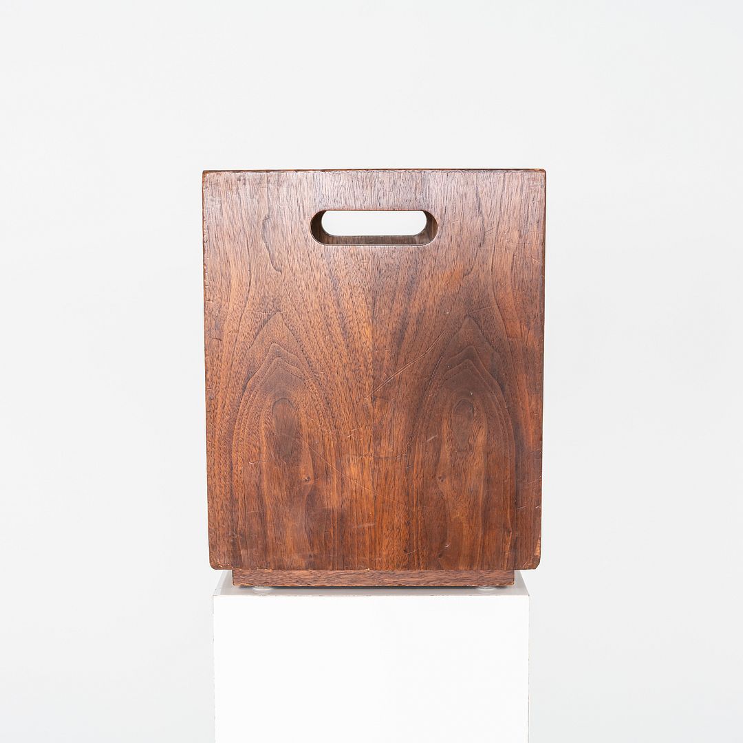 1970s Jens Risom Design Mid-Century Modern Wastebasket Trash Can in Walnut