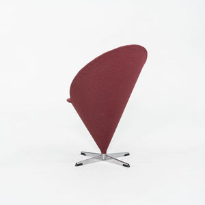1960s Verner Panton for Plus Linje Cone Side Chair in Fabric and Chromed Steel