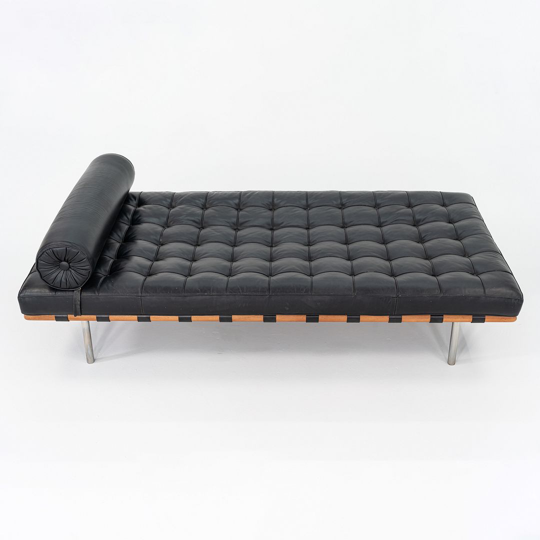 1980s Mies van der Rohe for Knoll Barcelona Daybed in Black Leather, Model 258L