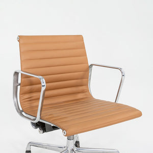 2010s Herman Miller Eames Aluminum Group Management Desk Chair Caramel Leather