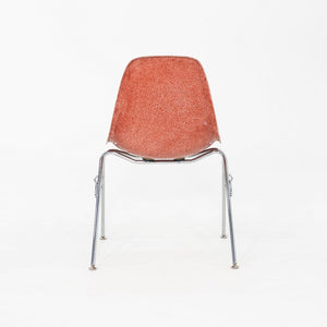 2010s Pair of Modernica Eames Fiberglass Dining Side Shell Chairs Red / Orange