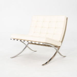 1970s Pair of Mies van der Rohe Knoll Barcelona Chairs with Stainless Frames