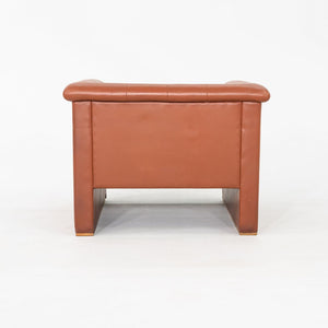1974 Pair of Nicos Zographos CH.33 Club Lounge Chairs in Cognac Leather