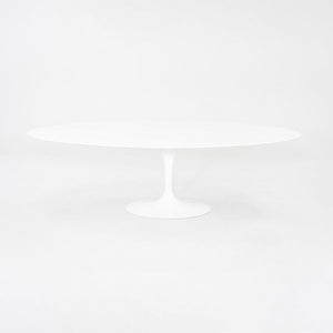 2018 Eero Saarinen for Knoll 96 in Oval Tulip Dining Table in White Laminate