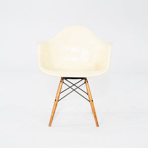 C. 1950 Herman Miller Eames PAW Swivel Chair w/ Birch Dowel Base in Parchment
