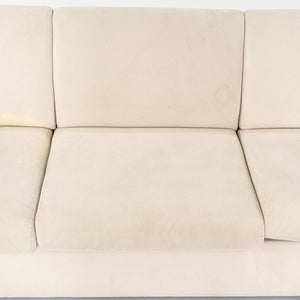 1990s John Nelson for Tuohy Furniture Three Seat Tuxedo Sofa 83" w/ White Fabric