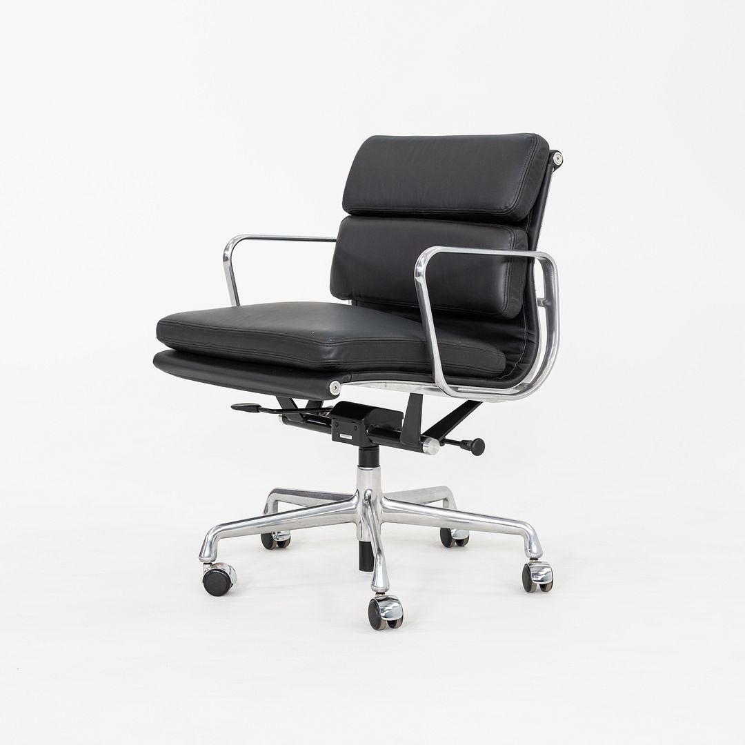 SOLD C. 2020 Herman Miller Eames Soft Pad Management Desk Chair in Black Leather 1x Available