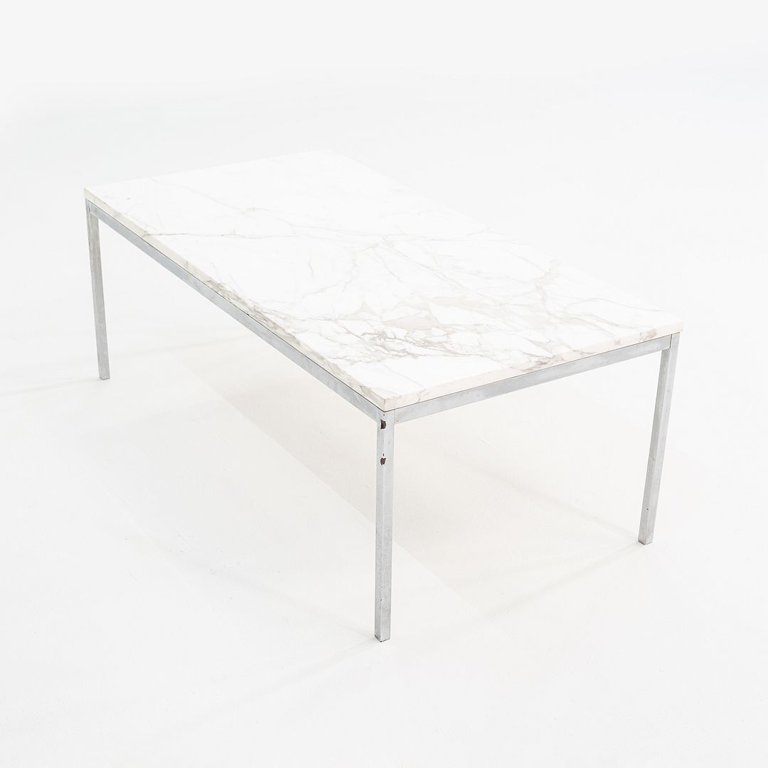 1960s Florence Knoll Marble and Chromed Steel Coffee Table 45 x 23 x 17 inches