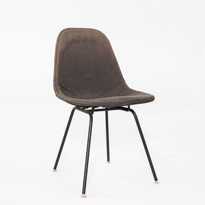 C. 1957 Set of Four Herman Miller Eames DKX-1 Dining Chairs in Wire and Fabric
