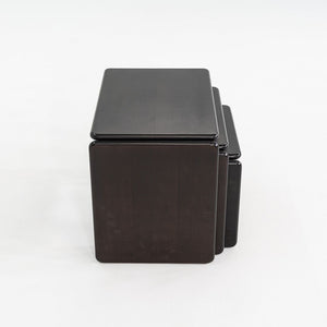 1970s Set of Three Modern Ebonized Wood Nesting Tables Produced in Italy 21x14