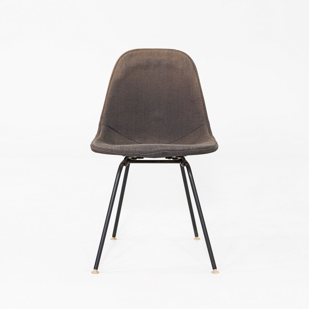 C. 1957 Set of Four Herman Miller Eames DKX-1 Dining Chairs in Wire and Fabric