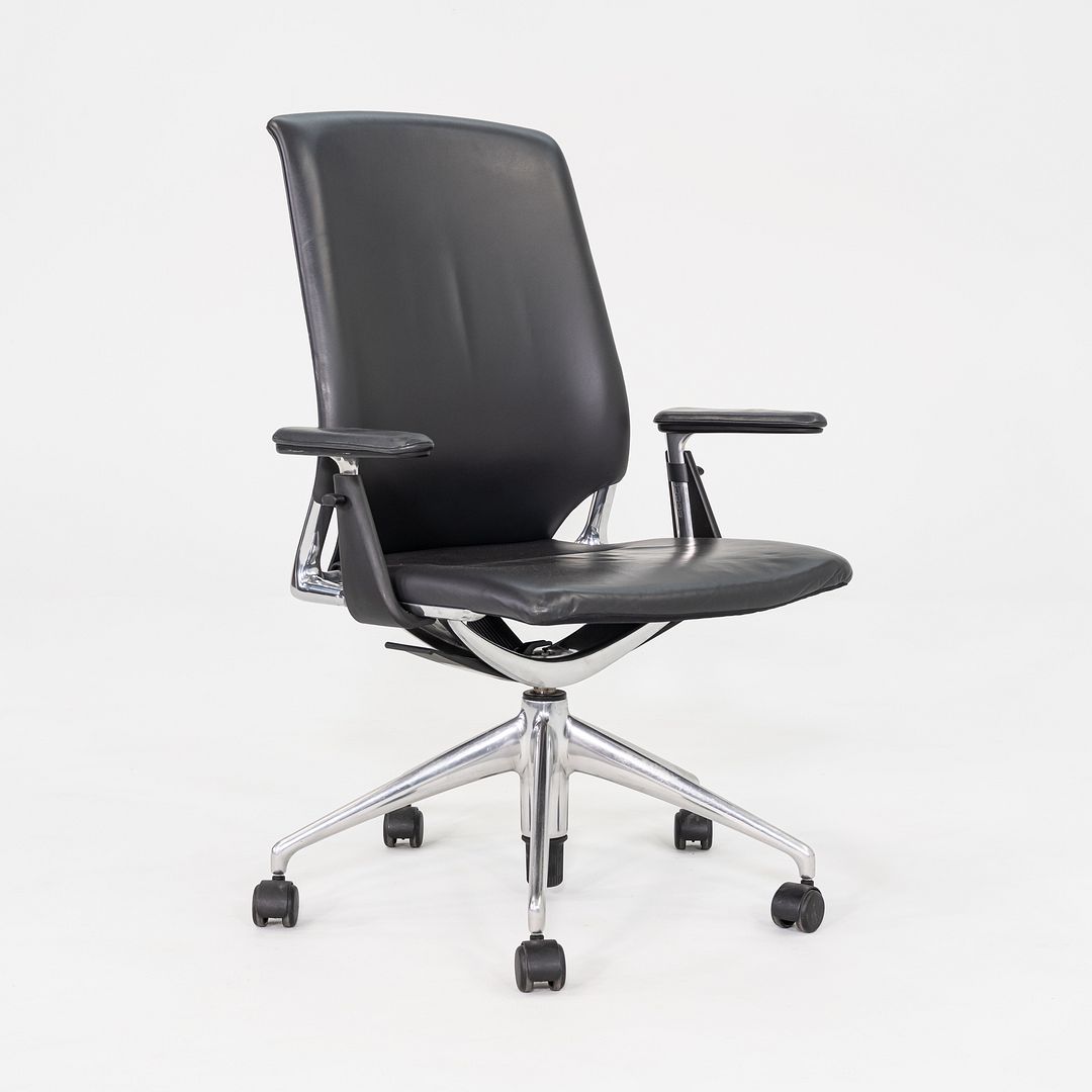 2011 Alberto Meda for Vitra Meda Desk Chair w/ Black Leather Upholstery 6x Avail