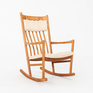 1970s Hans Wegner for Tarm Stole of Denmark Rocking Chair in Teak w/ Tan Fabric