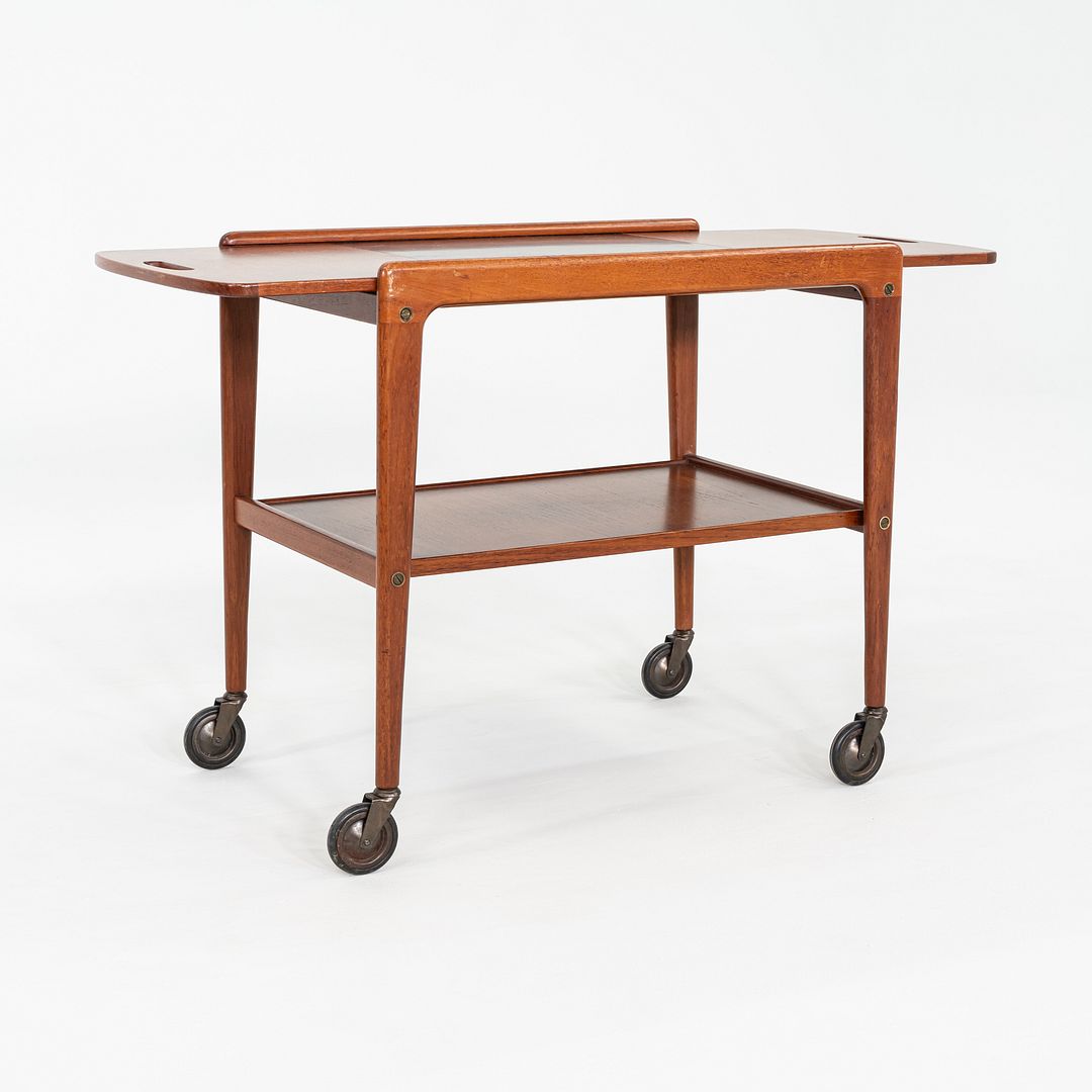 1970s Yngve Ekstrom for Kallemo of Sweden Teak Thea Bar / Serving Cart 17x26"