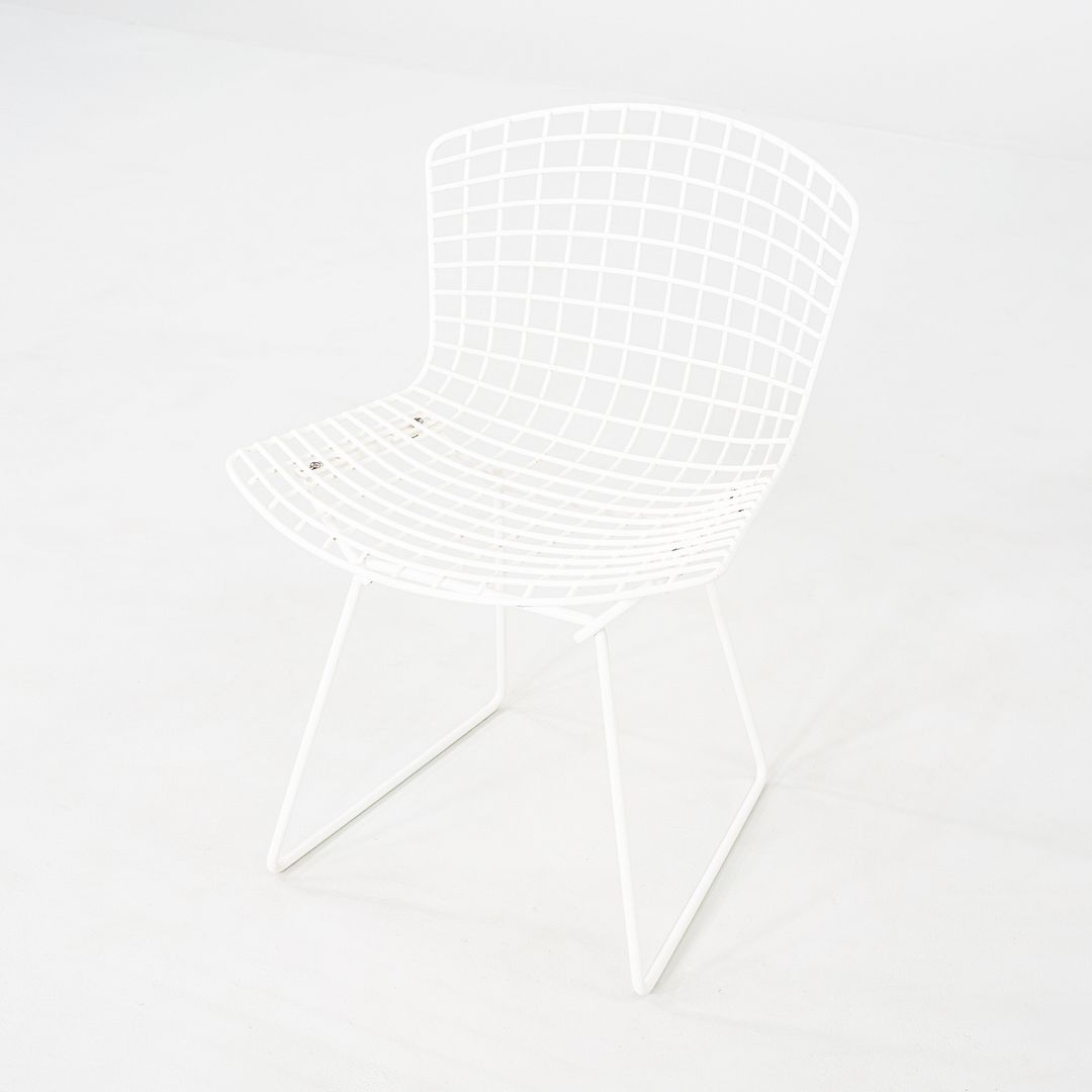 1990s Harry Bertoia for Knoll Wire Dining / Side Chair White Powdercoated Steel
