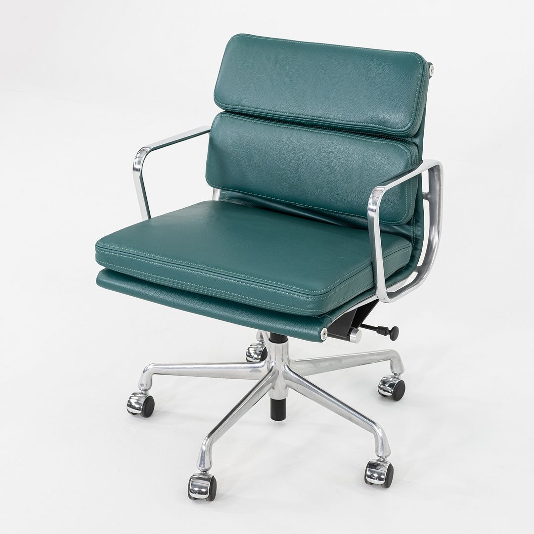 2010s Herman Miller Eames Soft Pad Management Desk Chair with Green Leather