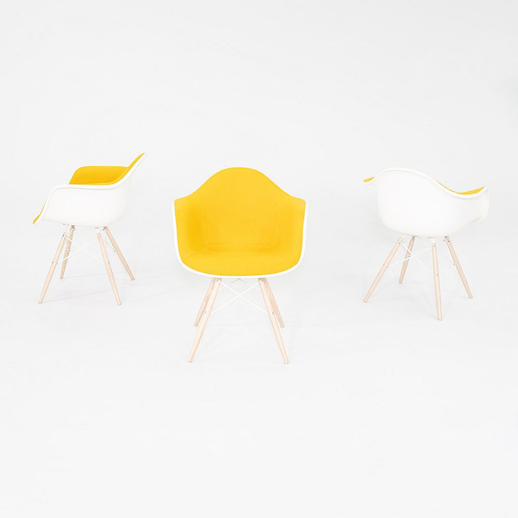 2022 Herman Miller Eames DAW Dining Chair in Yellow w/ Eiffel Base 3x Available