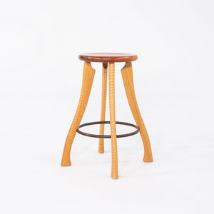 1990s Brad Smith Bradford Woodworking Studio Craft Ax Counter Stool Cherry & Ash
