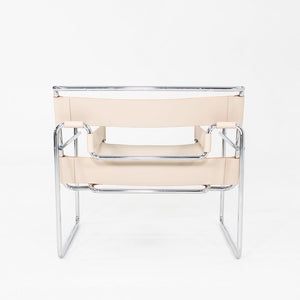1970s Marcel Breuer for Knoll / Gavina Wassily Lounge Chair in New Cream Leather