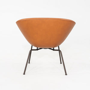 2018 Arne Jacobsen Pot Chair in Elegance Walnut Leather Steel Base Fritz Hansen