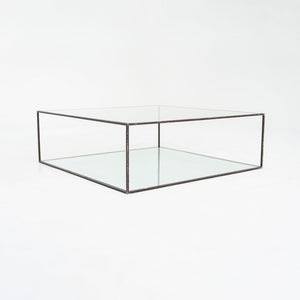 C. 1980 Alberto Coffee Table by Dux of Sweden, Steel Frame with Glass Top, 48"