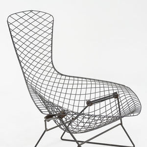 1960s Harry Bertoia for Knoll Bird Lounge Chair in Black Welded Steel Frame