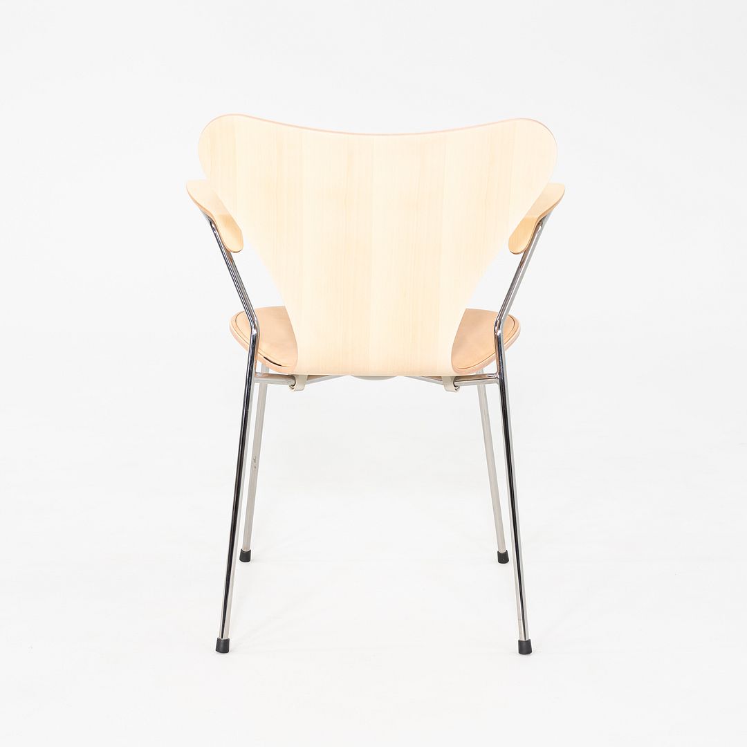 2012 Arne Jacobsen for Fritz Hansen Series 7 Dining Arm Chair Maple and Leather