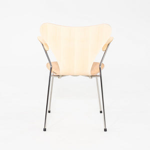 2012 Arne Jacobsen for Fritz Hansen Series 7 Dining Arm Chair Maple and Leather
