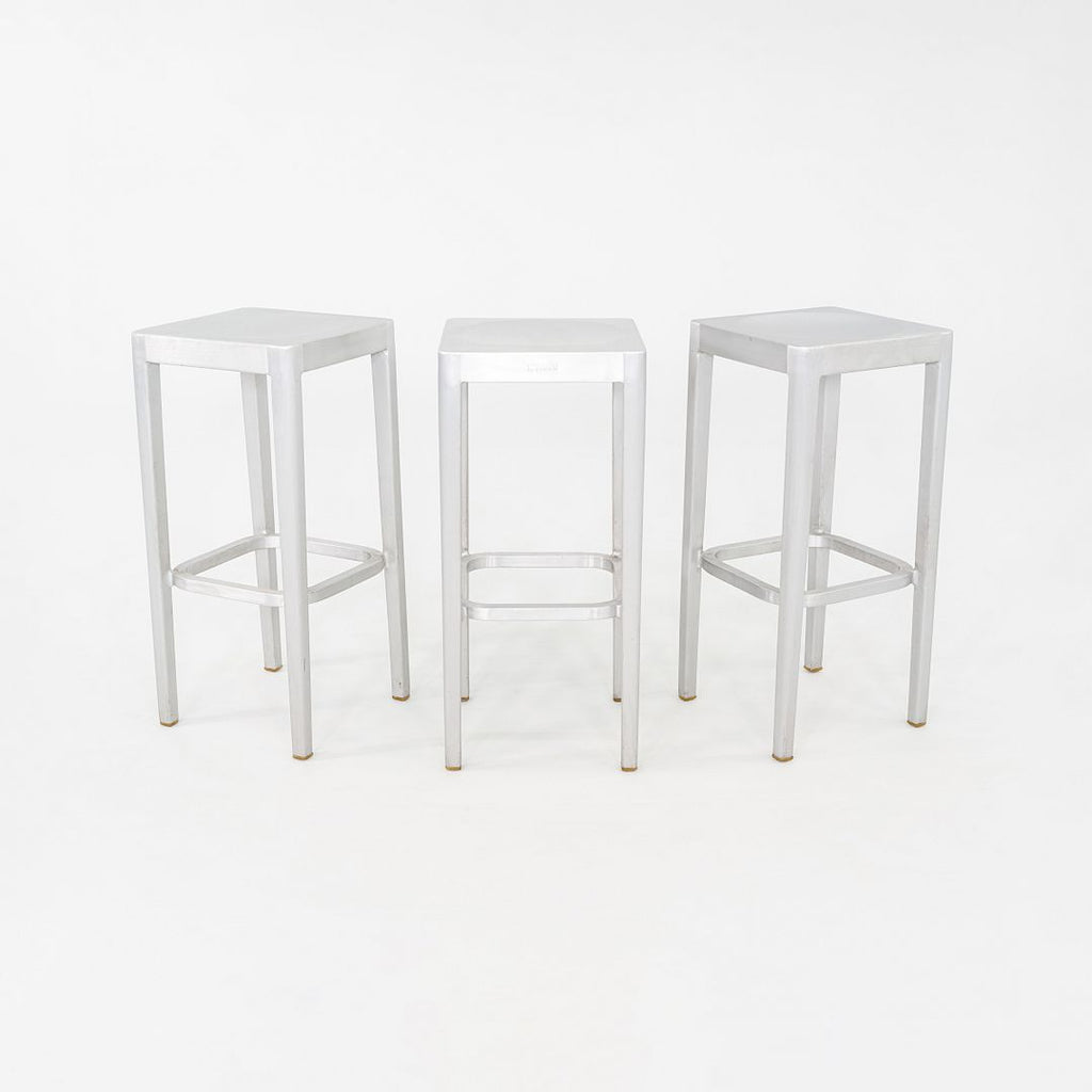 2010s Set of Three Philippe Starck for Emeco Bar Stools in Brushed Aluminum