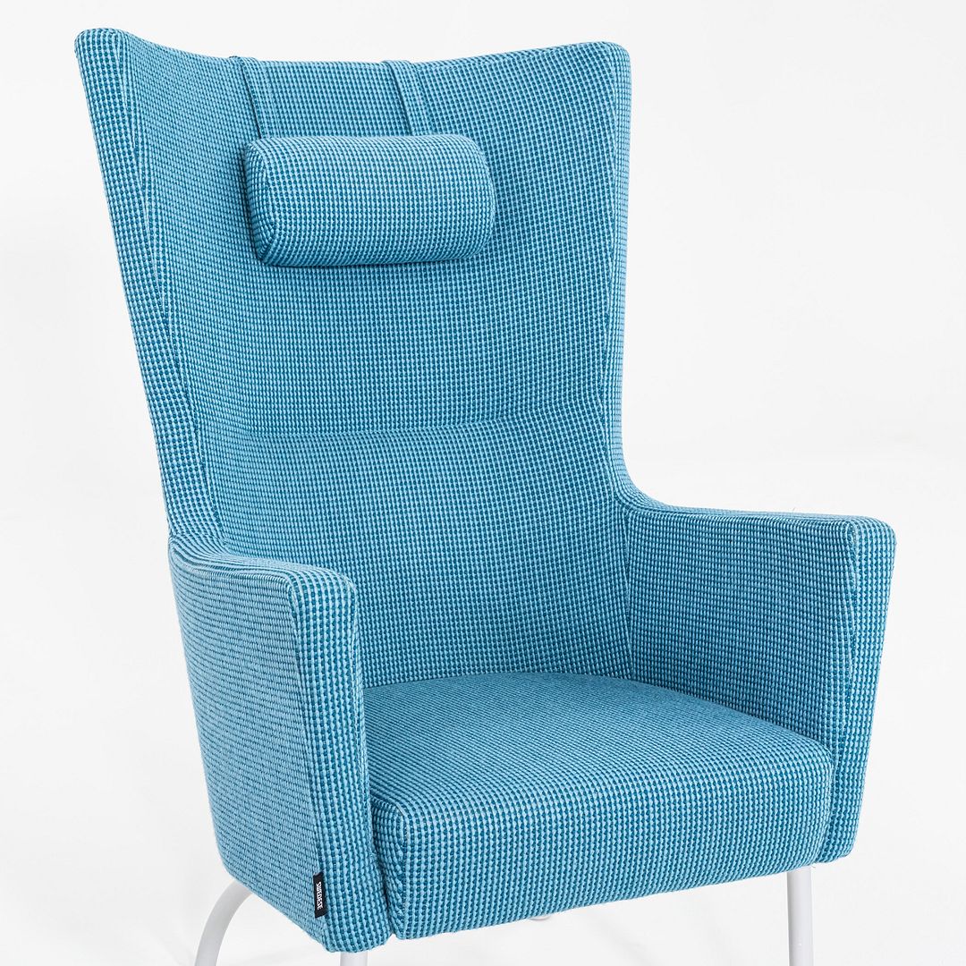 2000s Sofia Dahlen for Swedese Solino Lounge Chair Upholstered in Blue Fabric