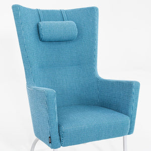 2000s Sofia Dahlen for Swedese Solino Lounge Chair Upholstered in Blue Fabric