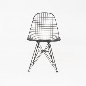 C. 1956 Pair of Herman Miller Eames DKR Wire Dining Chairs with Eiffel Bases