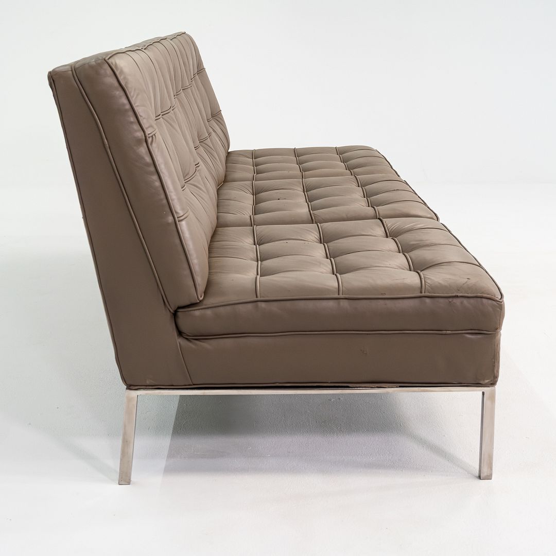 1960s Gordon Bunshaft and Davis Allen of SOM Three Seat Sofa in Brown Leather