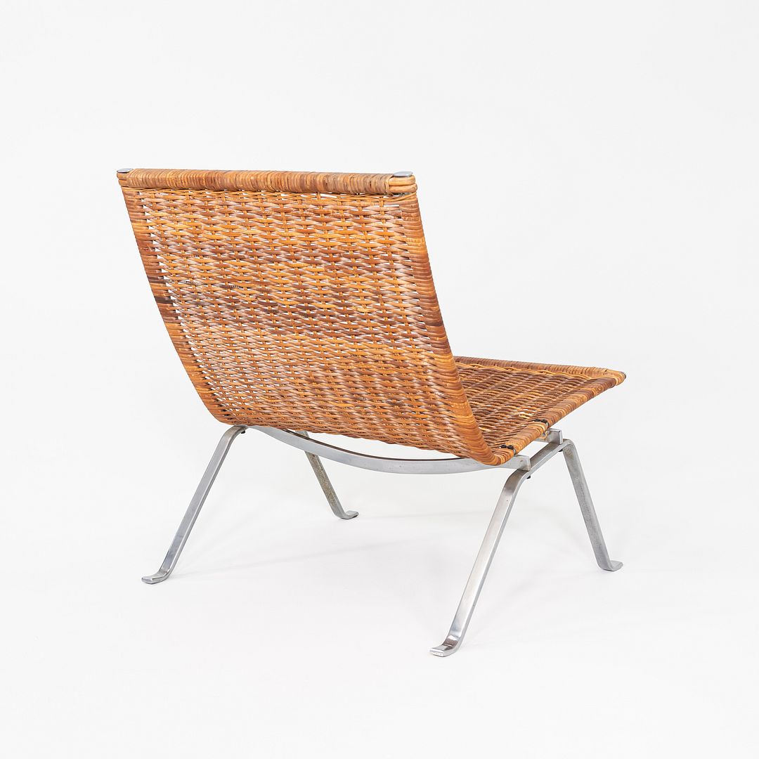 1960s Pair of Poul Kjaerholm for E. Kold Christensen PK 22 Wicker Lounge Chairs