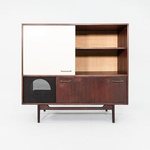1960s Jens Risom Design Stereo Entertainment Cabinet Unit in Walnut and Steel