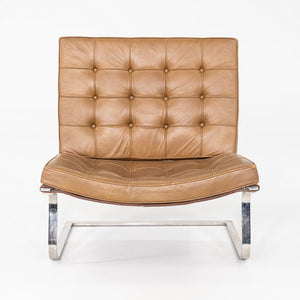 1970s Pair of Mies van der Rohe Knoll Tugendhat Armless Lounge Chairs in Leather