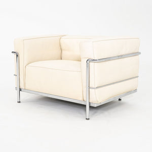 2000s Le Corbusier Jeanneret Perriand for Cassina LC3 Club Lounge Chair in Ivory