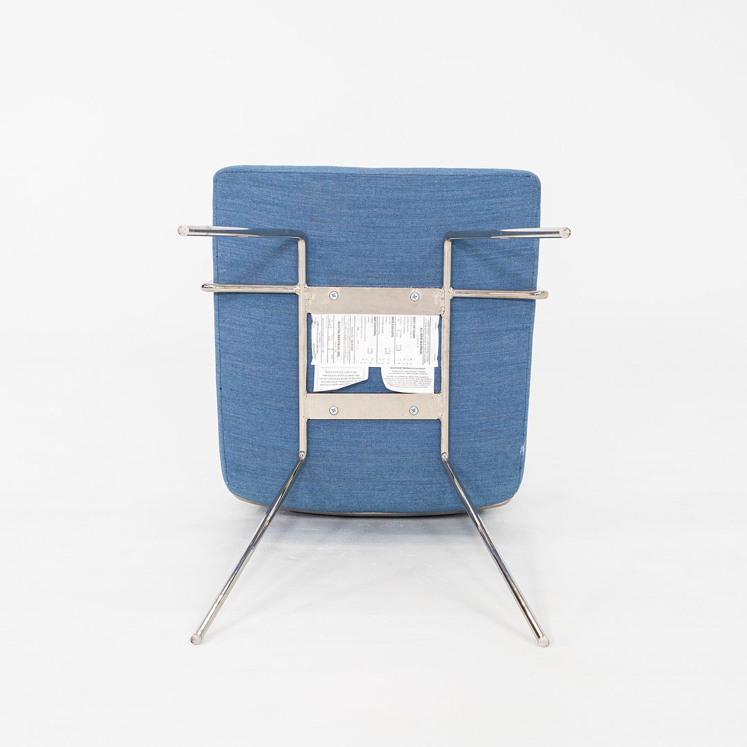 2018 Pair of Capra Arm Chairs by Lee Pasteris for Martin Brattrud in Blue Fabric