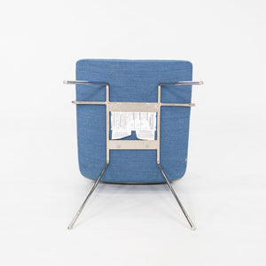 2018 Pair of Capra Arm Chairs by Lee Pasteris for Martin Brattrud in Blue Fabric