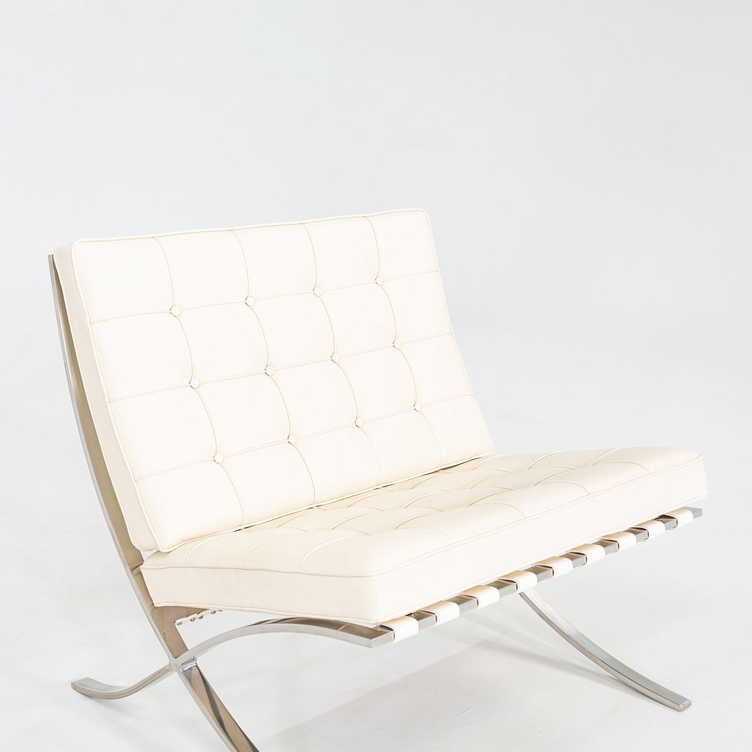 1970s Pair of Mies van der Rohe Knoll Barcelona Chairs with Stainless Frames